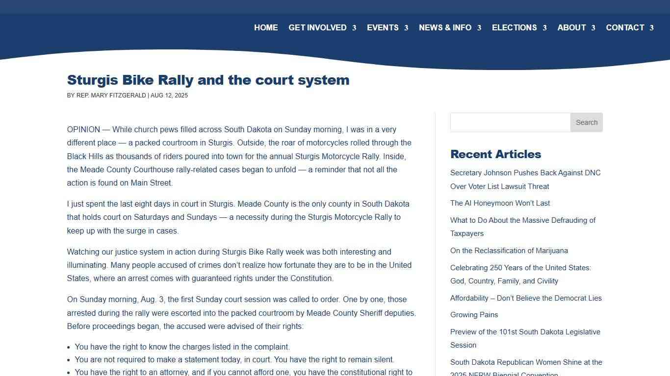 Sturgis Bike Rally and the court system - South Dakota Republican Party